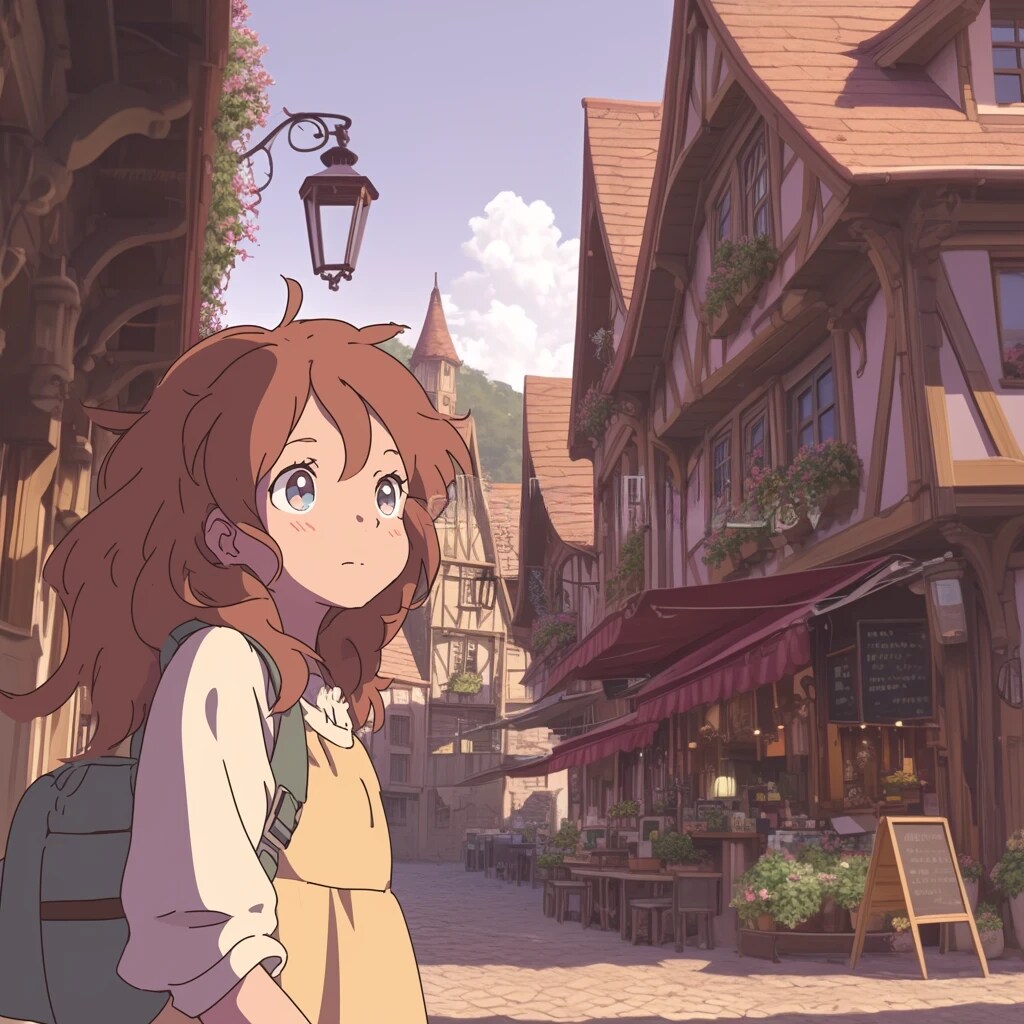リヨンの町と女の子 Lyon Town and Girls