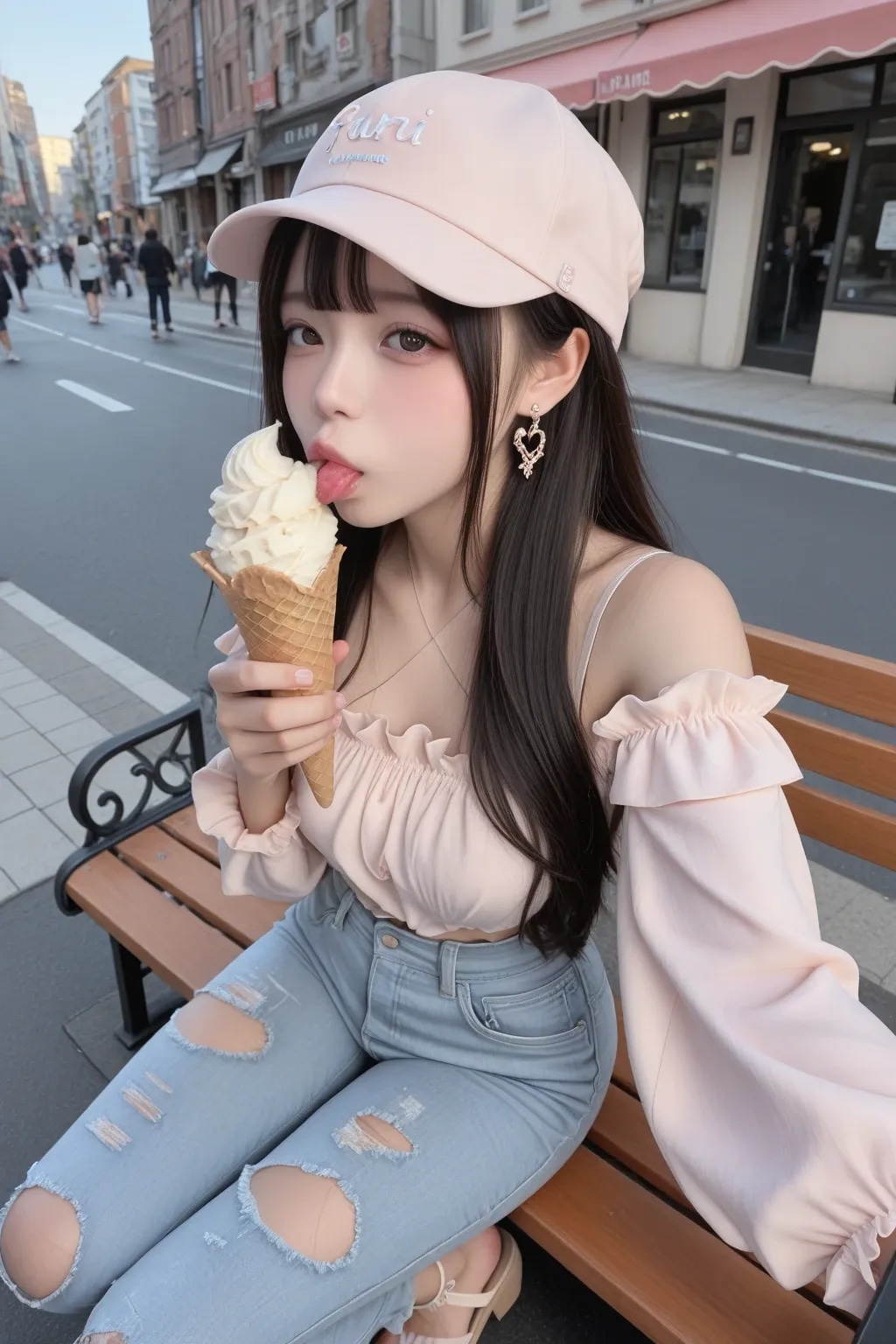 地雷系ちゃんとアイスクリーム《SeaArt》