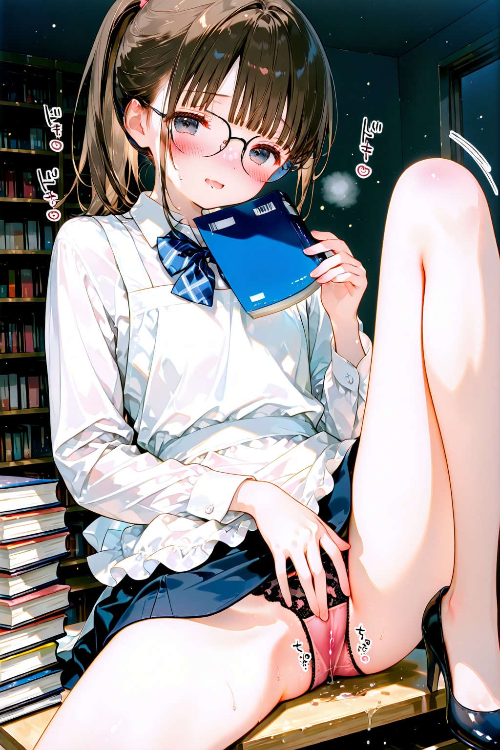 官能小説を朗読し内容を体現してくれる本屋の店員さんｗ（モデル：藍乃雫）