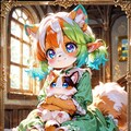 12枚）子猫を抱くケモ耳エルフさん 6枚目