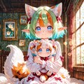 12枚）子猫を抱くケモ耳エルフさん 3枚目
