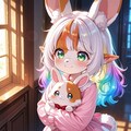 12枚）子猫を抱くケモ耳エルフさん 11枚目