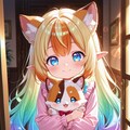 12枚）子猫を抱くケモ耳エルフさん 10枚目