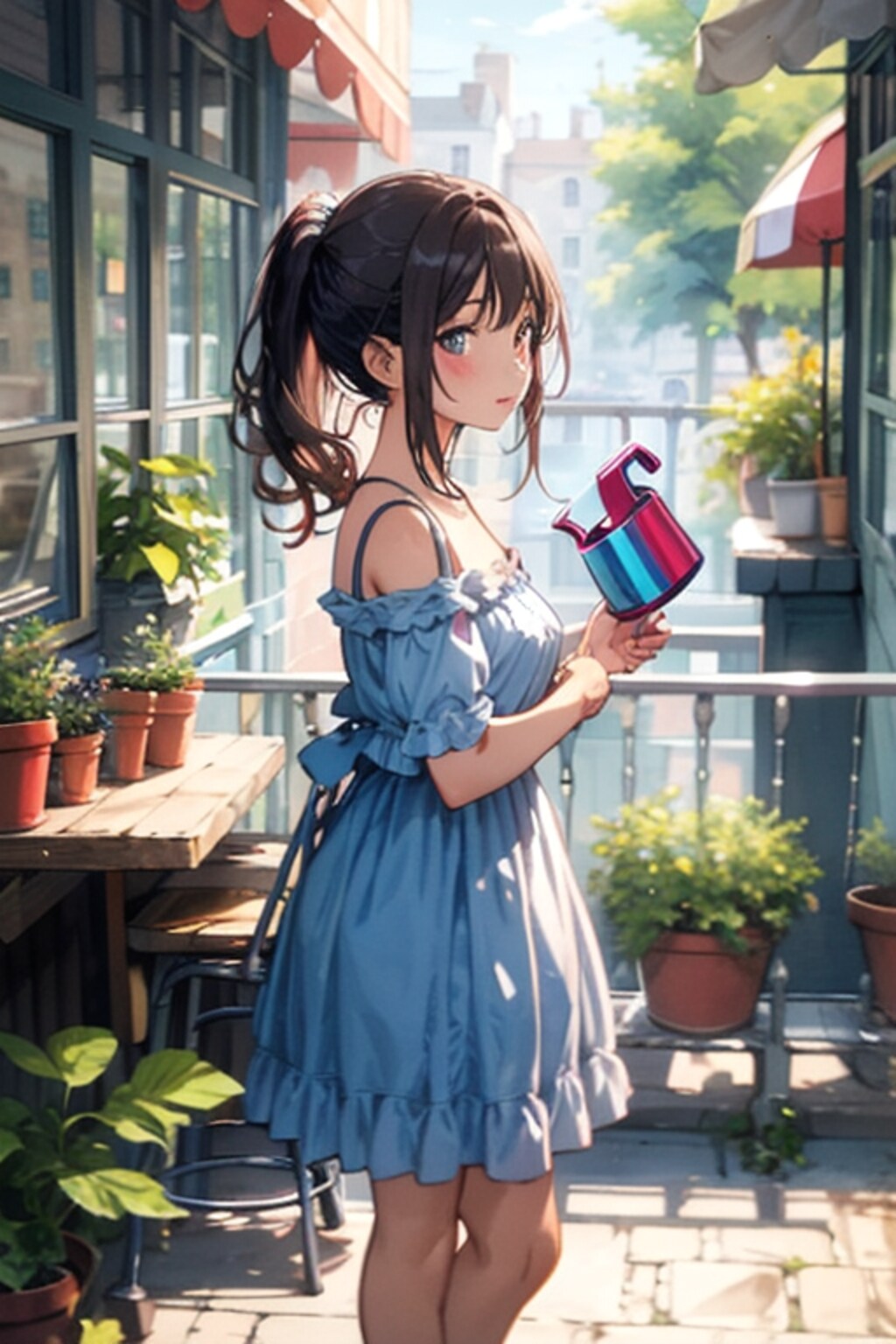 バルコニーにて