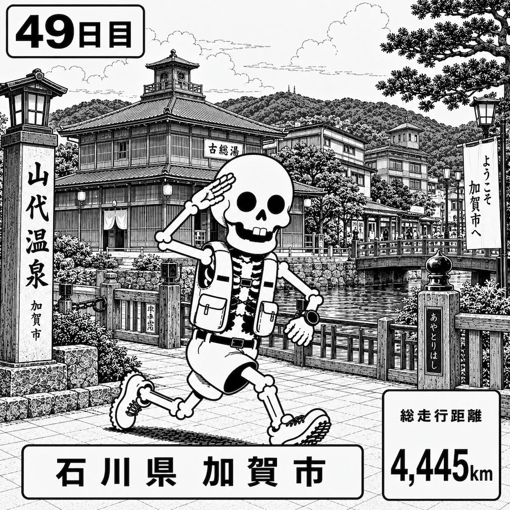 石川県加賀市に到着