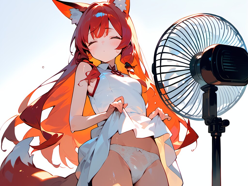 はしたないキツネっ娘♪・・・　はぁ～涼しぃ♡（12枚）