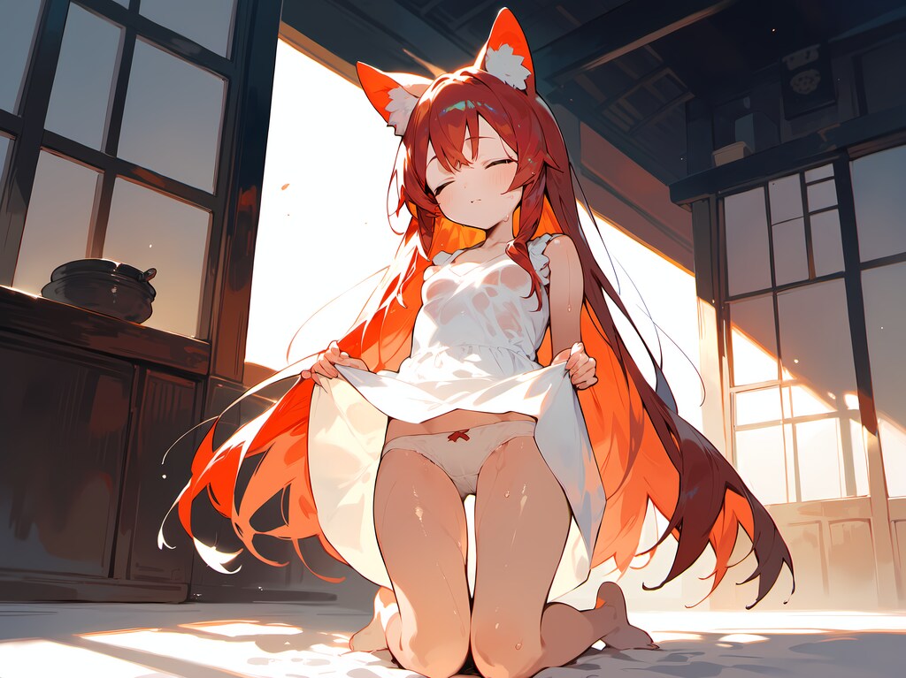 はしたないキツネっ娘♪・・・　はぁ～涼しぃ♡（12枚）