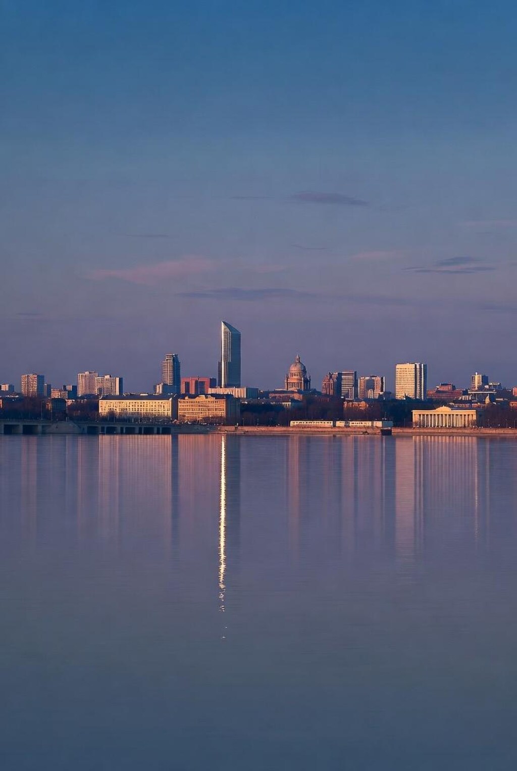 水面に映る街並み集