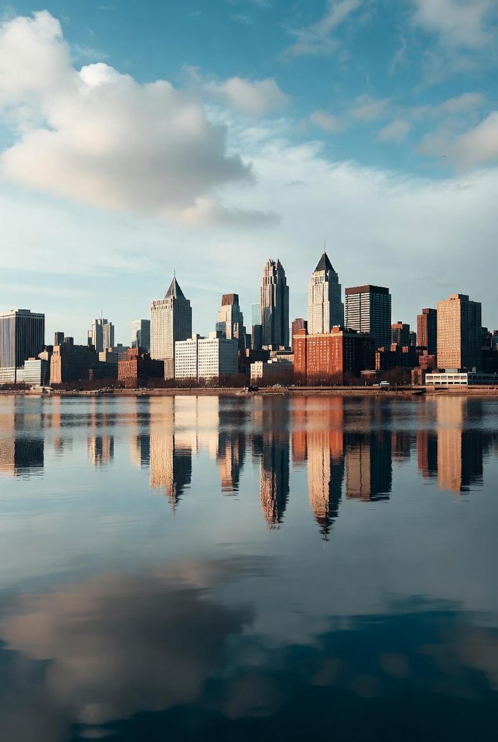 水面に映る街並み集