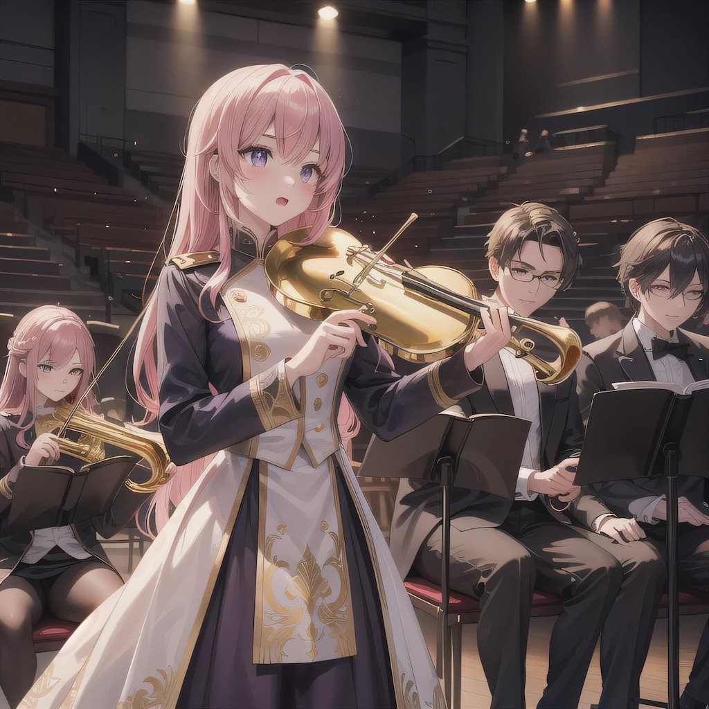 ピンク髪ロングでブラスバンドの少女５