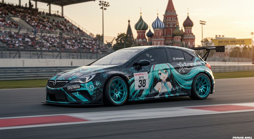 初音ミク痛車レーシングカーオペルアストラ