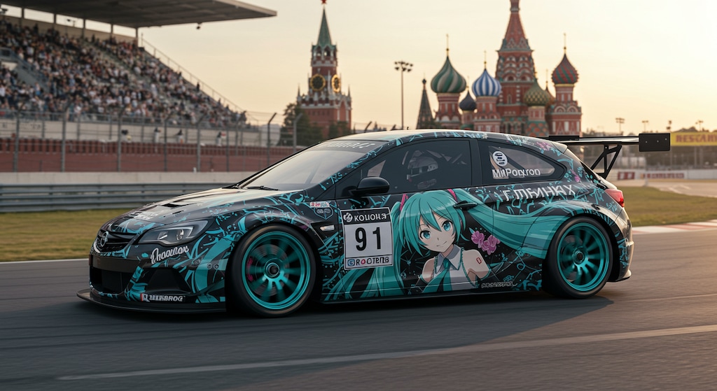 初音ミク痛車レーシングカーオペルアストラ