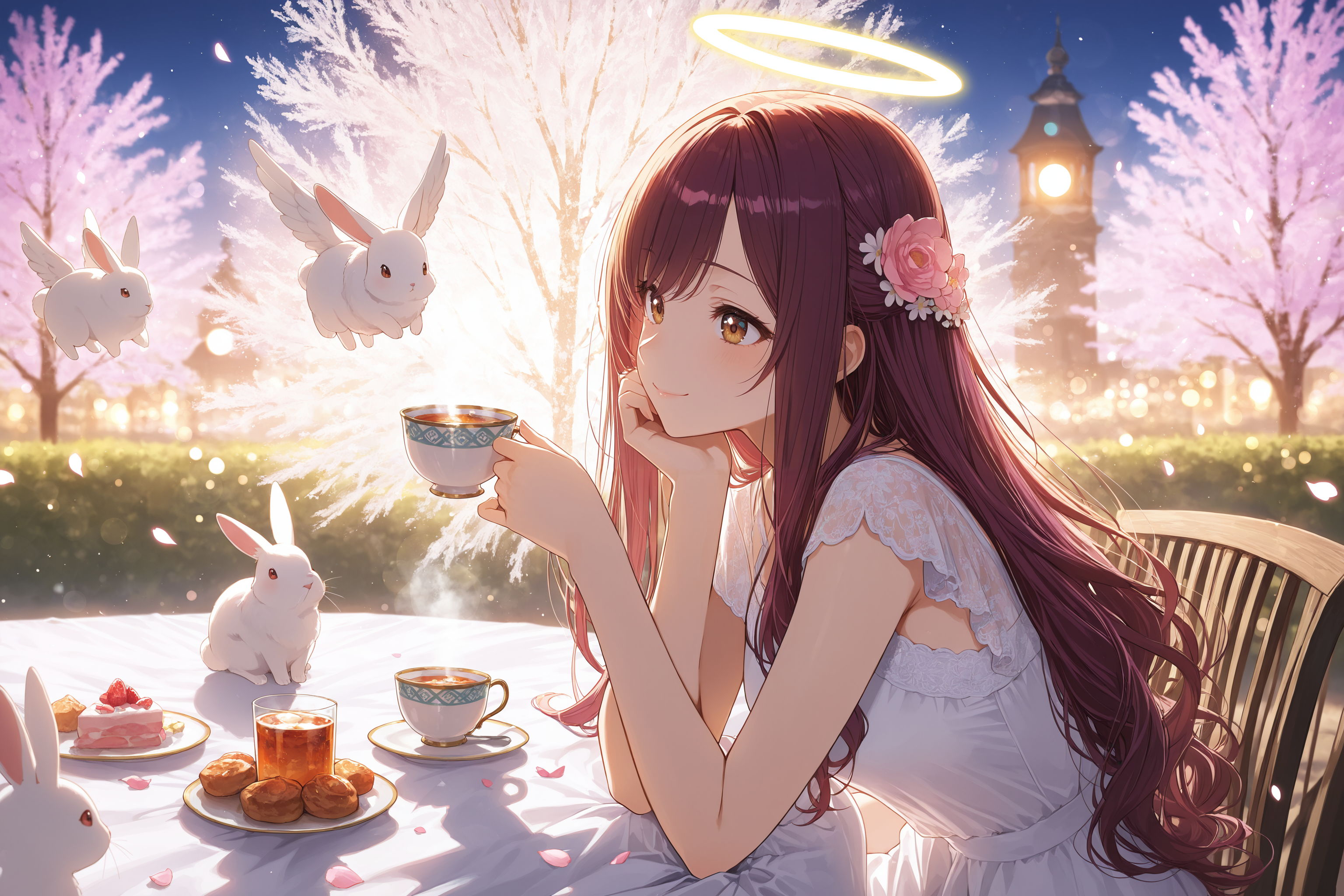 天使さんのティータイム（ガブリエルさん） | の人気AIイラスト・グラビア