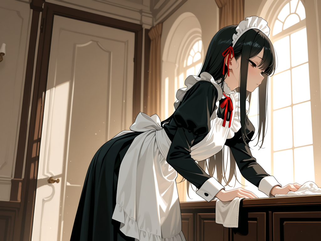 お掃除中