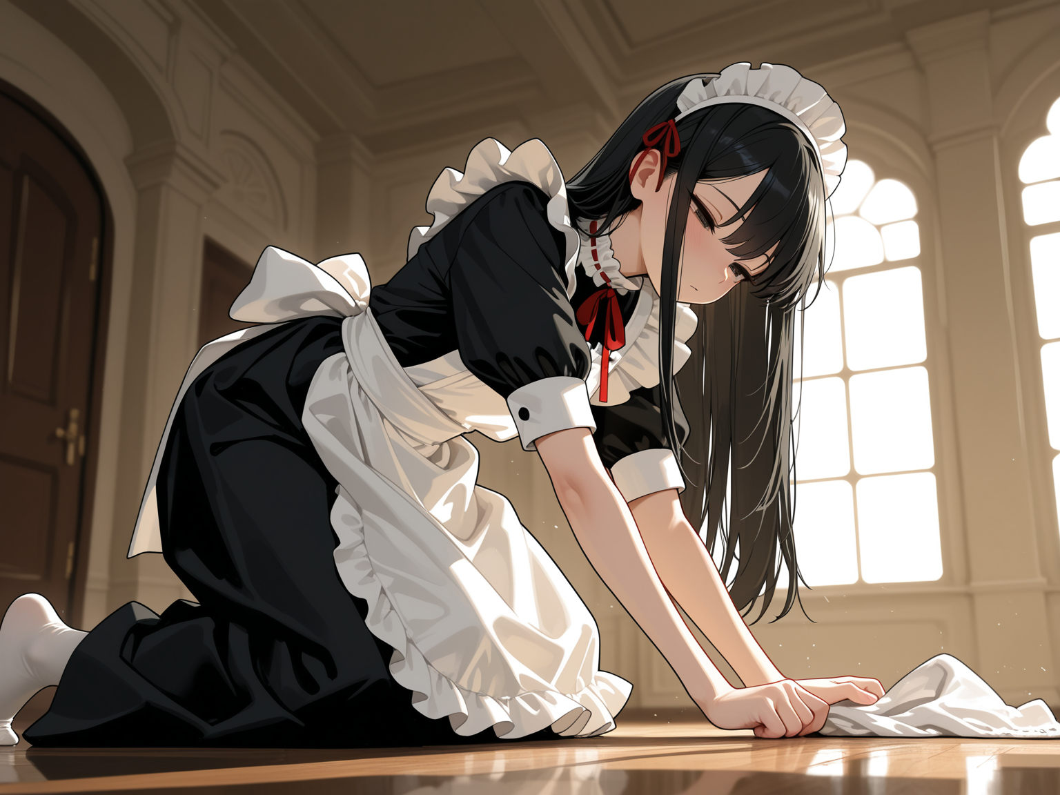 お掃除中