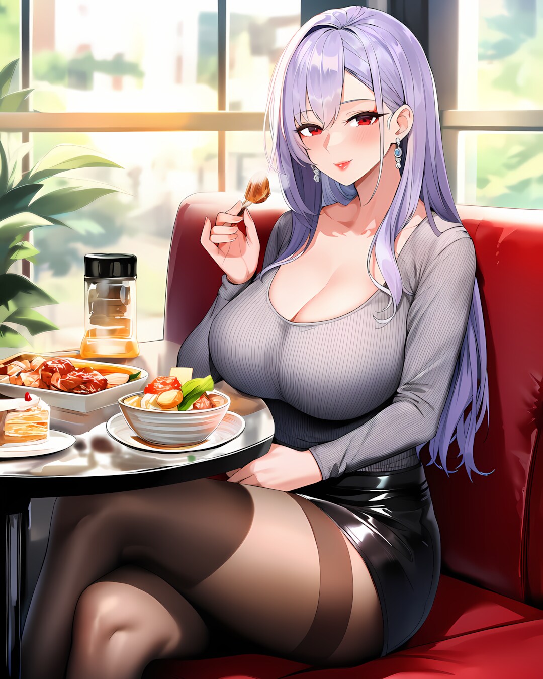 🍽️タイツ越しの色気✨ミレナさんと祝日ランチ