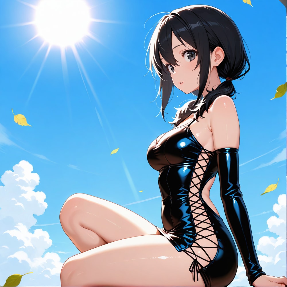 サイドレーススリットボディコン