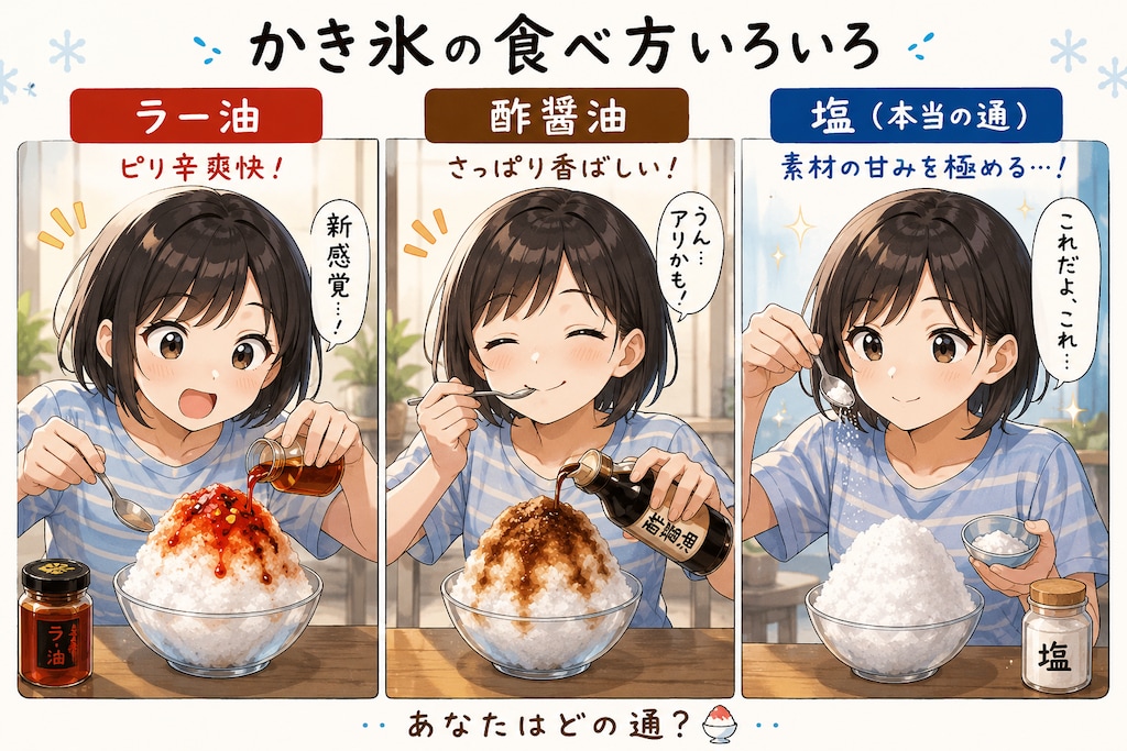 かき氷の食べ方