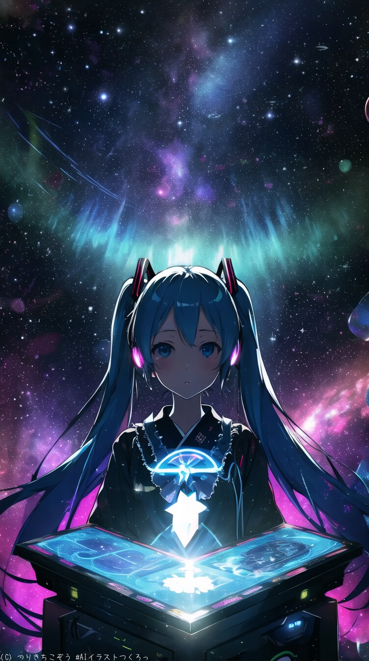 初音ミクと宇宙空間