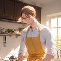 料理を頑張る休日のパパさん 3枚目