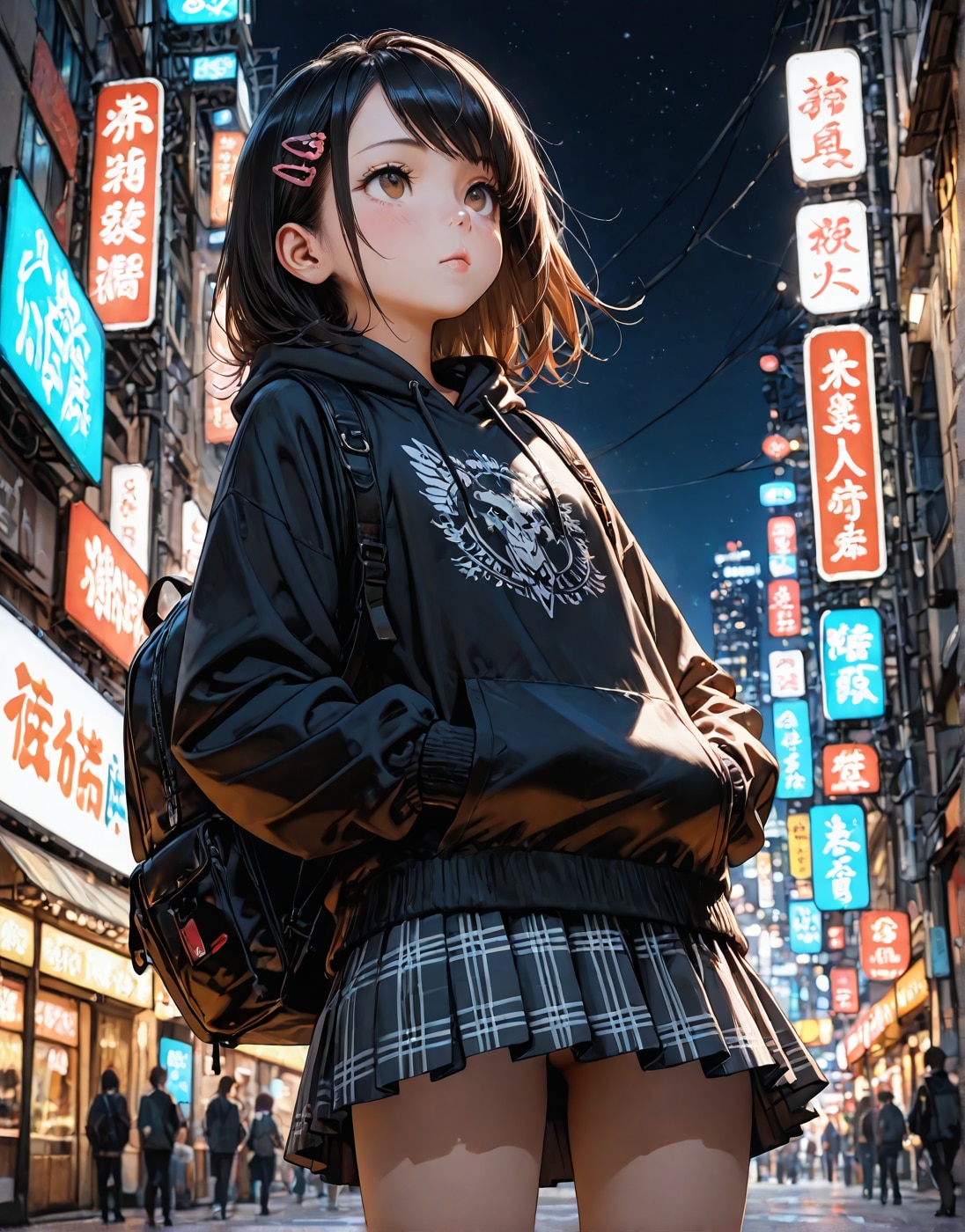 家出少女、夜を彷徨う。その結果…🥹 | の人気AIイラスト・グラビア