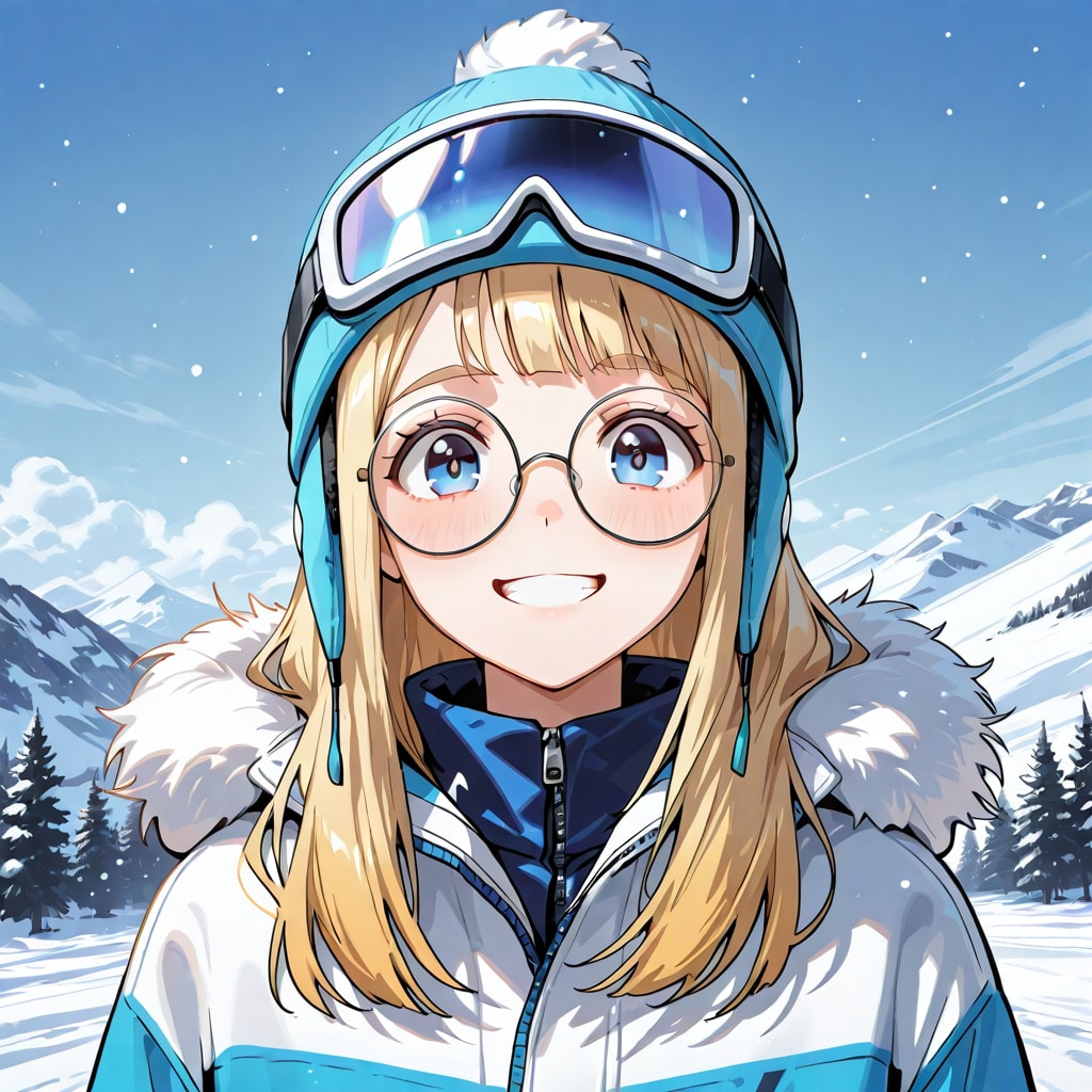 雪山に来たミッシェルさん