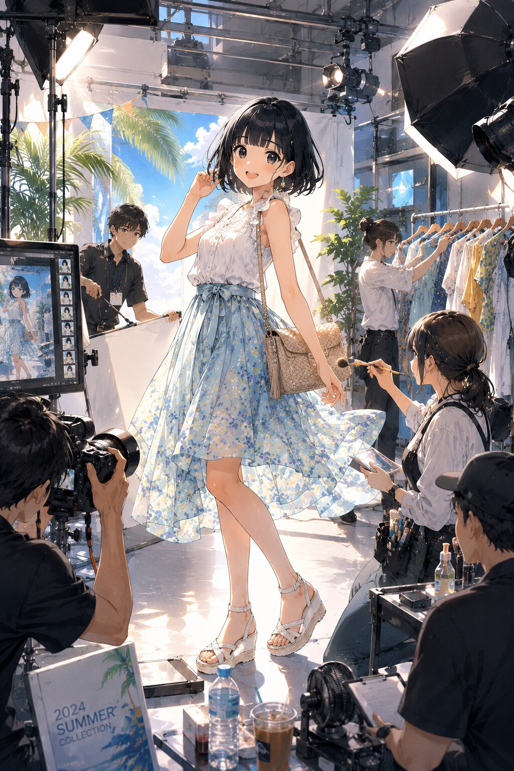 夏ファションの女の子