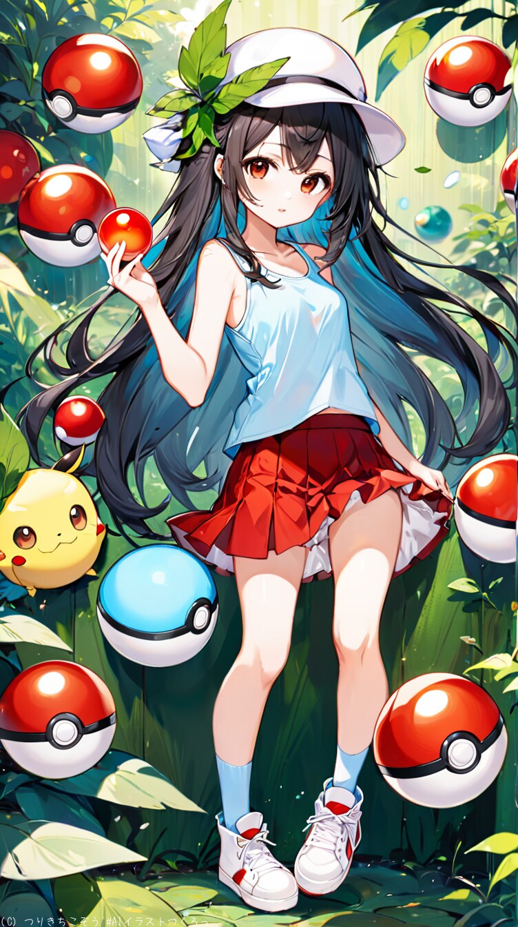 あ、ポケモンボールの木だ！これが噂のポケストップか？ | の人気AIイラスト・グラビア