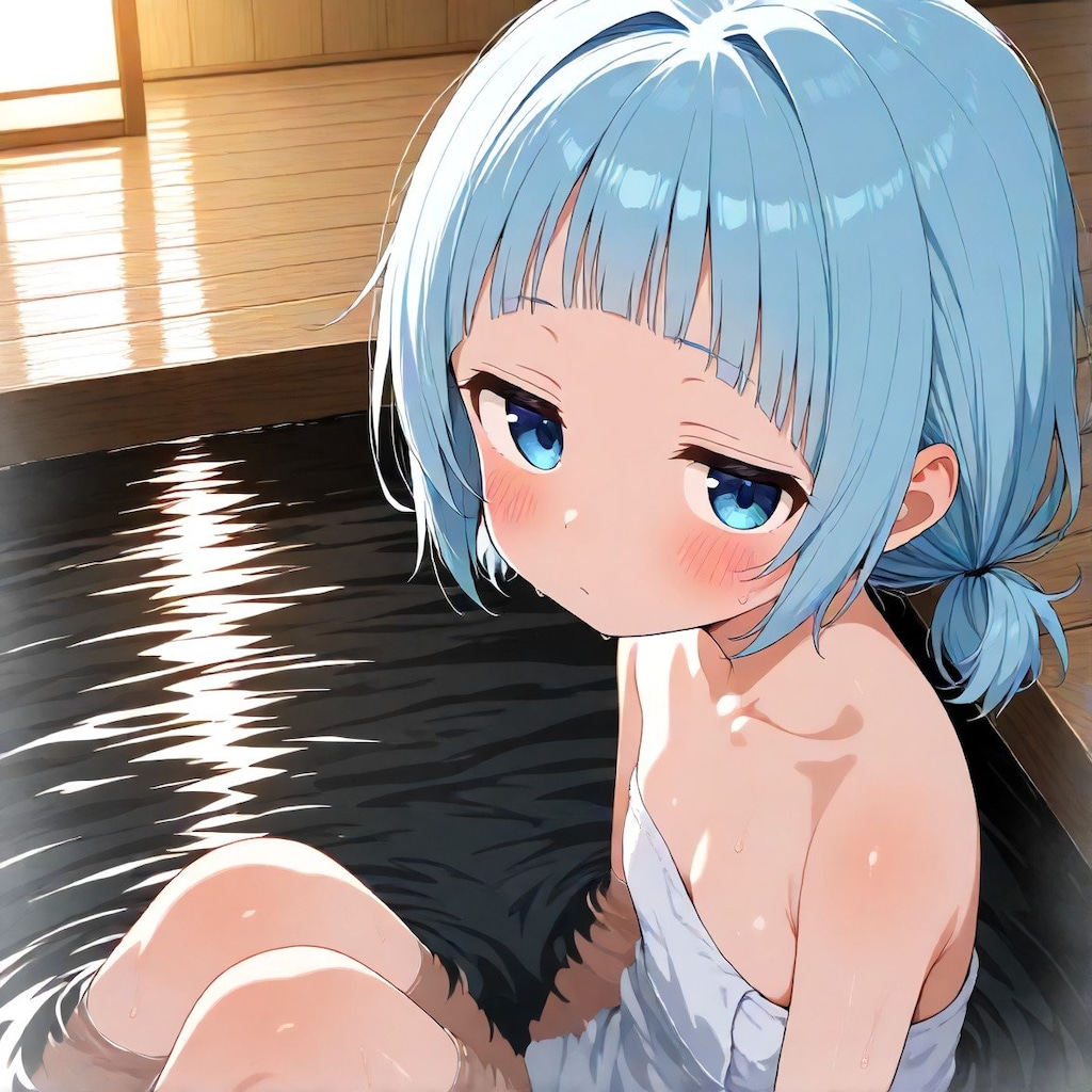 女の子と温泉
