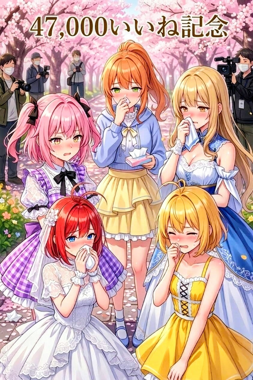 【累計47000いいね記念】春風と花粉症