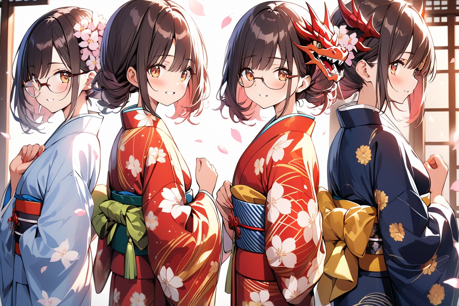 4人の見返り美人