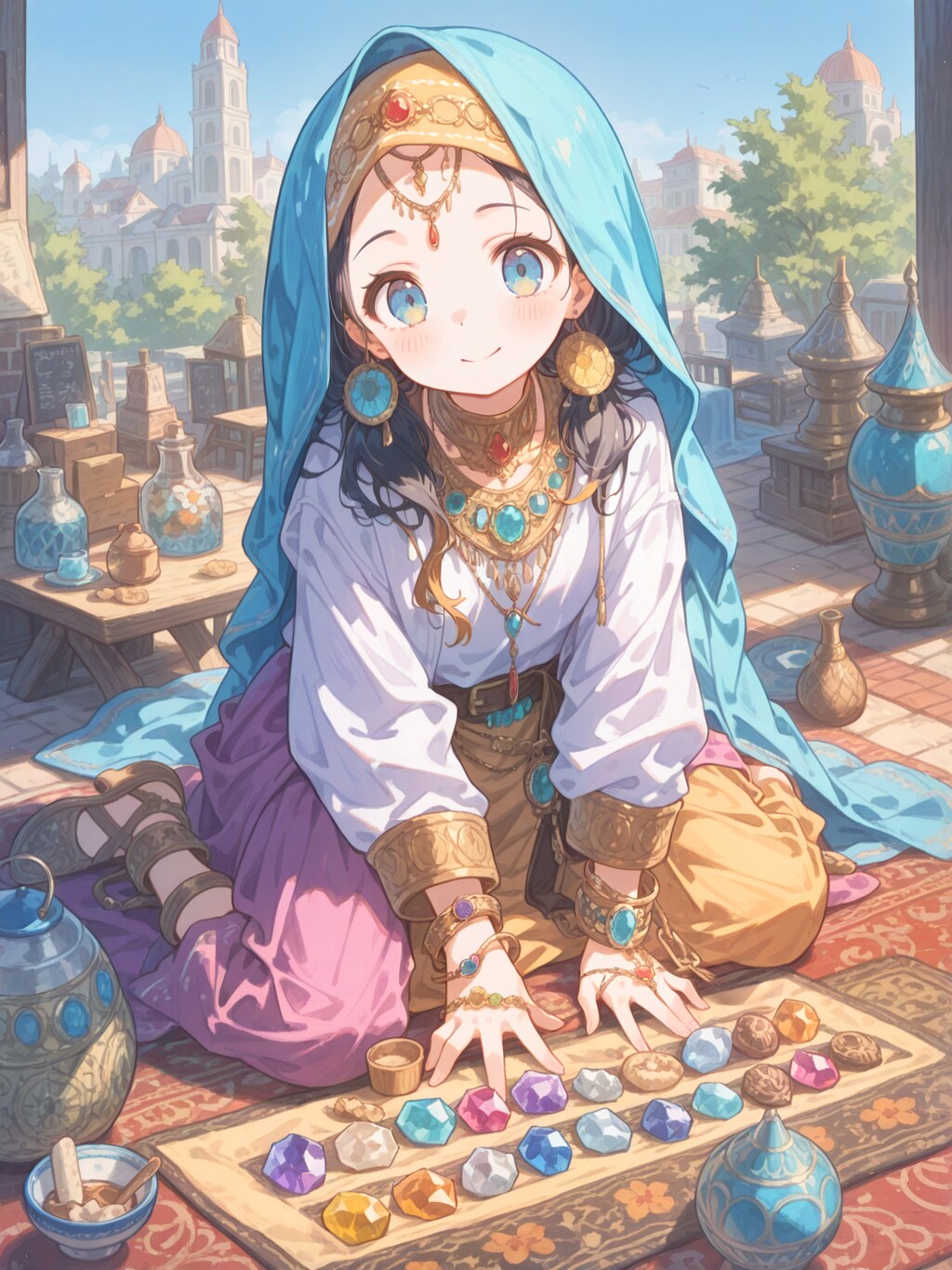 露店売りの宝石商