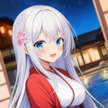 例の浴衣を装備した白髪ちゃん👘 6枚目