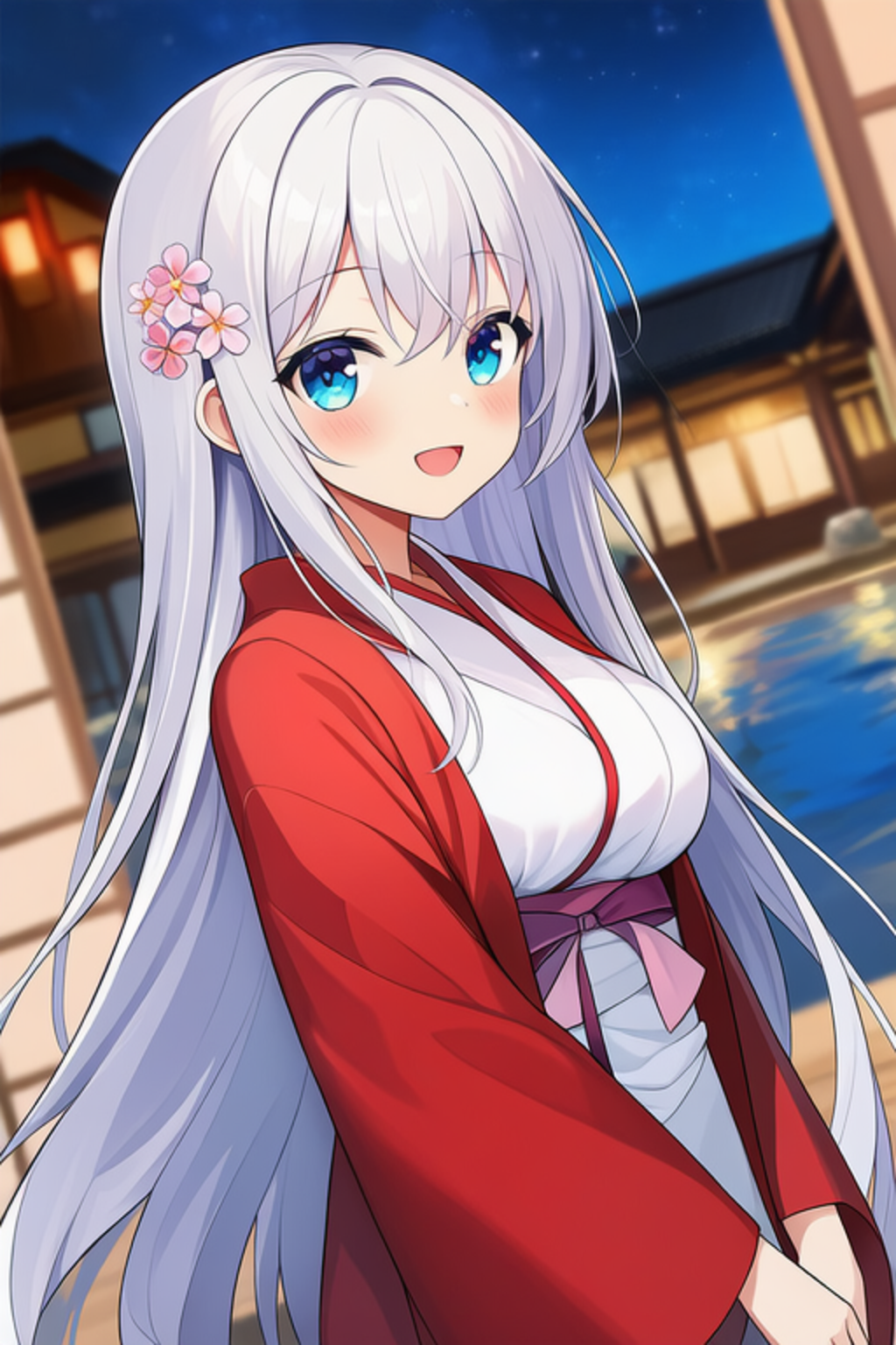例の浴衣を装備した白髪ちゃん👘