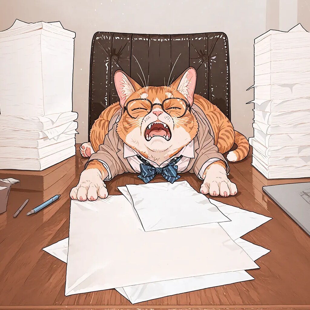 ねこ課長「もう残業はイヤニャー！」