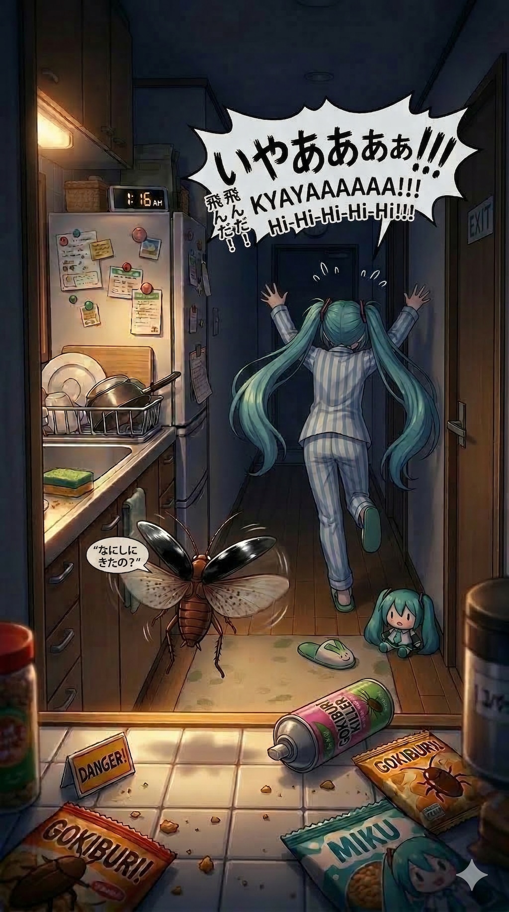 ミクさん苦手（恐怖）を克服してGを仕留められるかな？😱