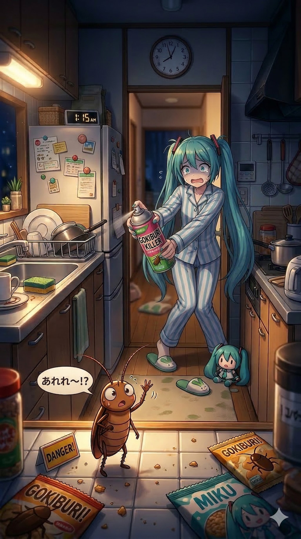 ミクさん苦手（恐怖）を克服してGを仕留められるかな？😱