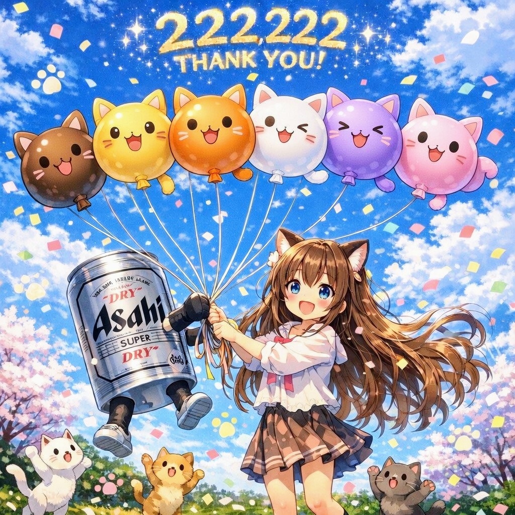 222,222いいね達成記念 皆さまありがとうございます✨️