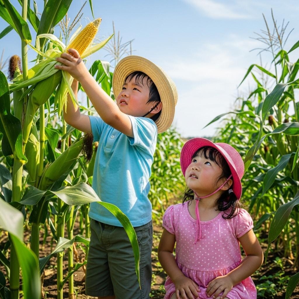 トウモロコシもぎ