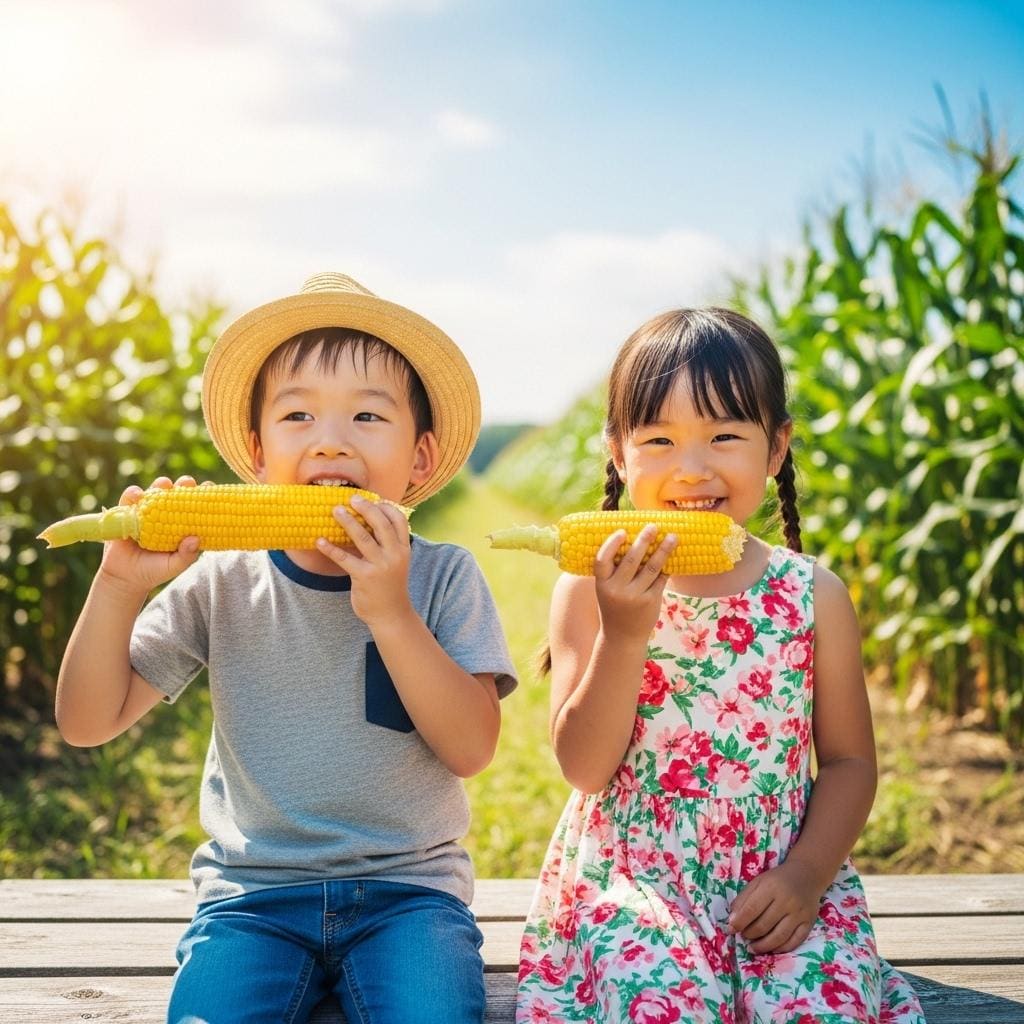 トウモロコシもぎ