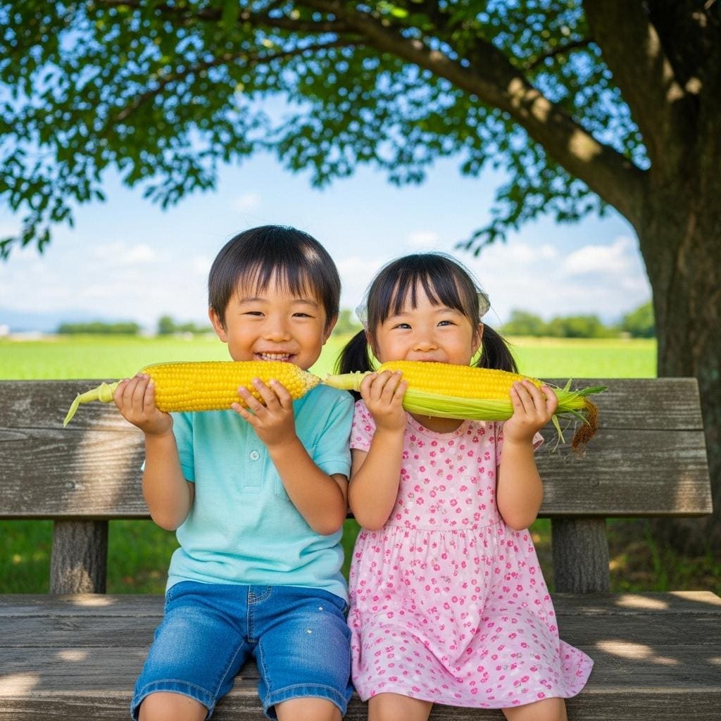 トウモロコシもぎ