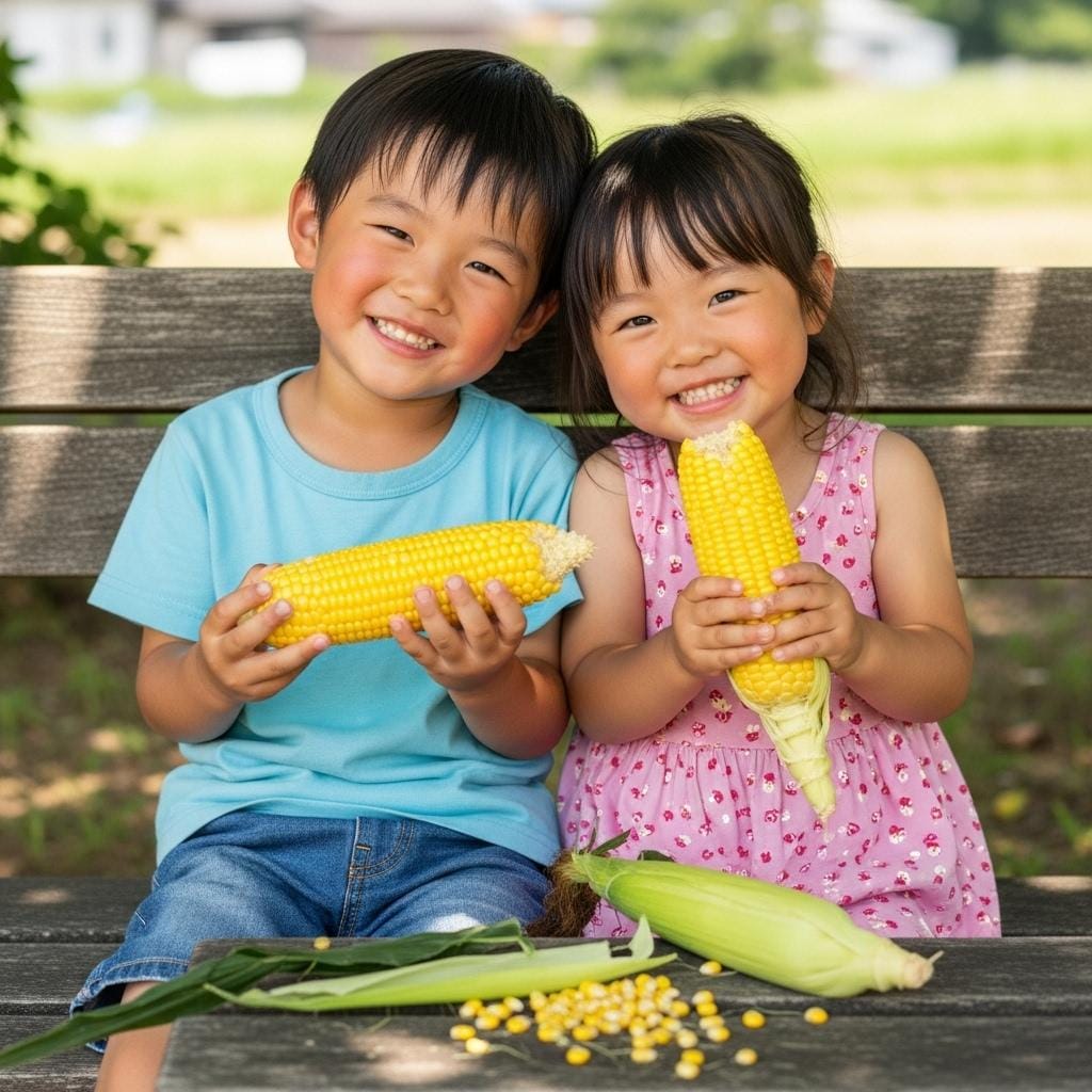 トウモロコシもぎ
