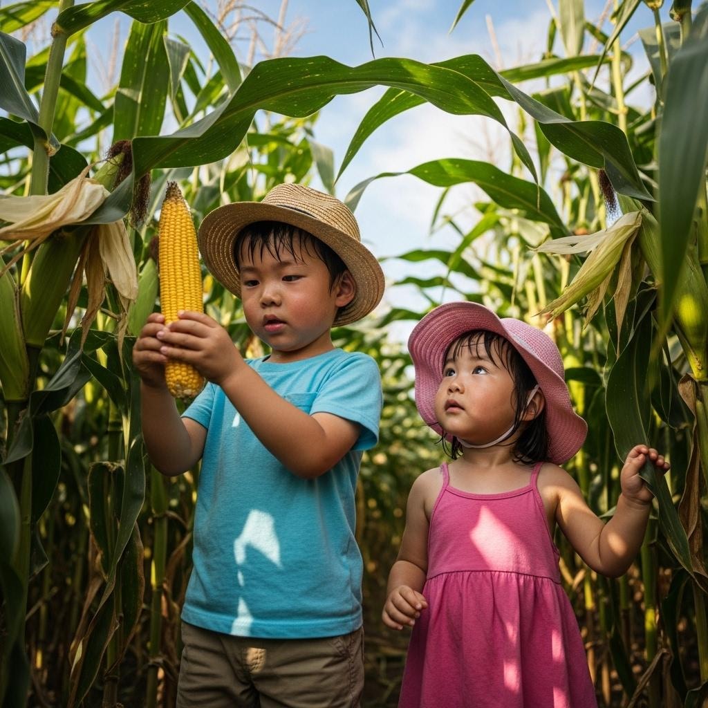 トウモロコシもぎ
