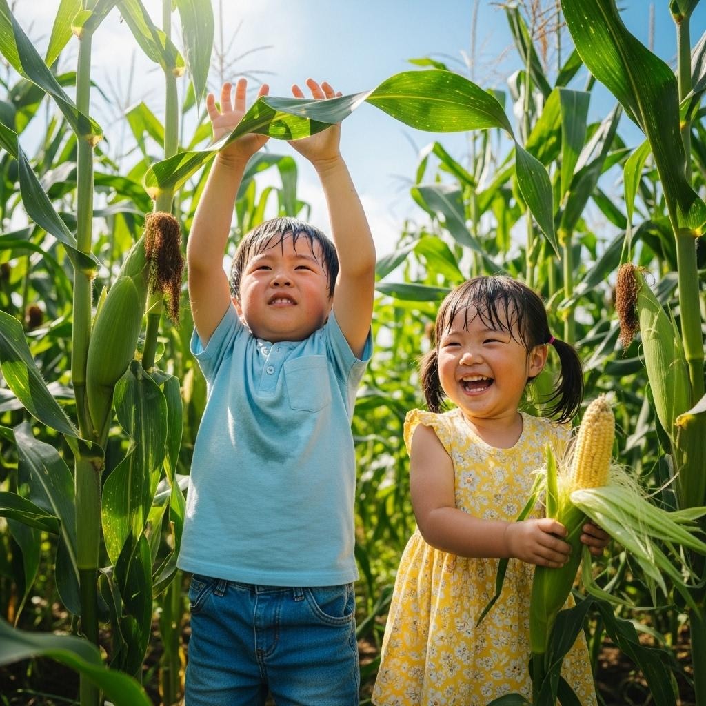 トウモロコシもぎ