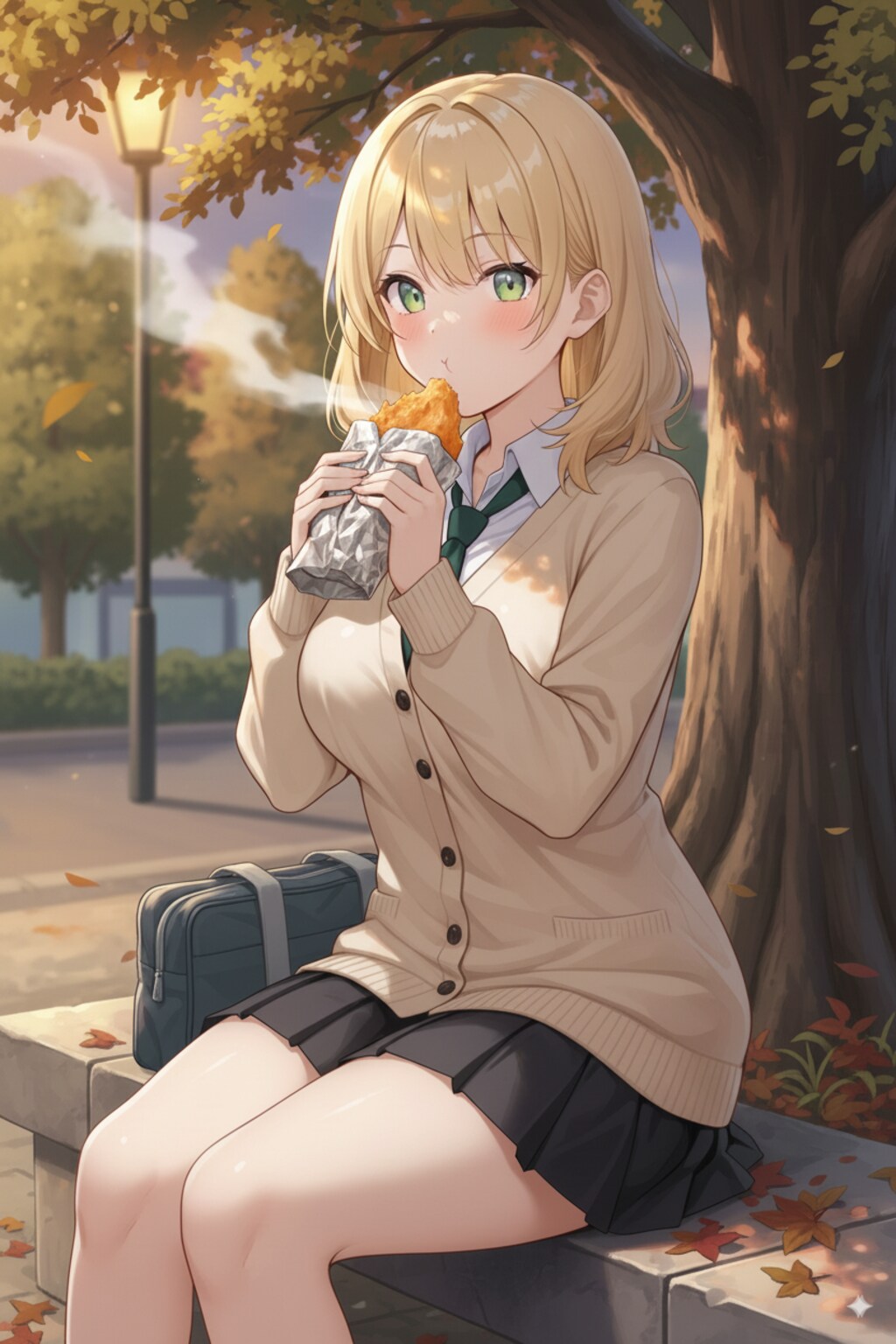 焼き芋を食べる沙也ちゃん