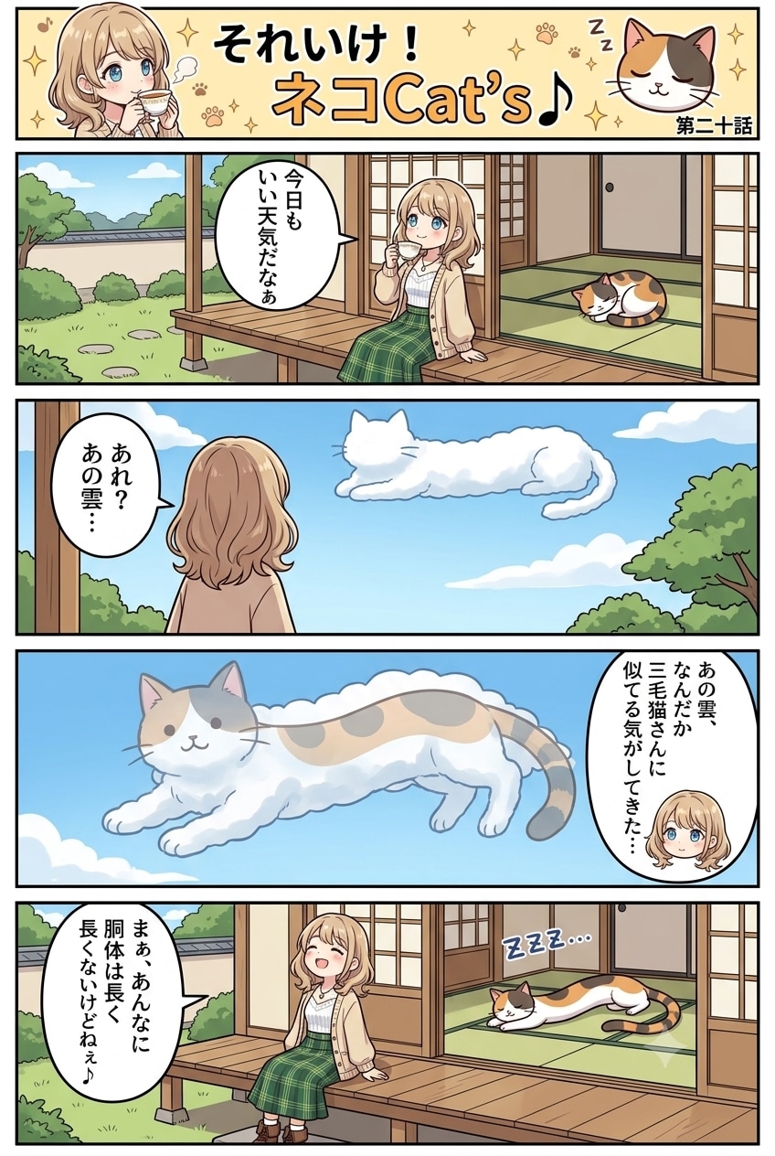 【20話】それいけ！ネコCat's♪(４コマ漫画) | の人気AIイラスト・グラビア