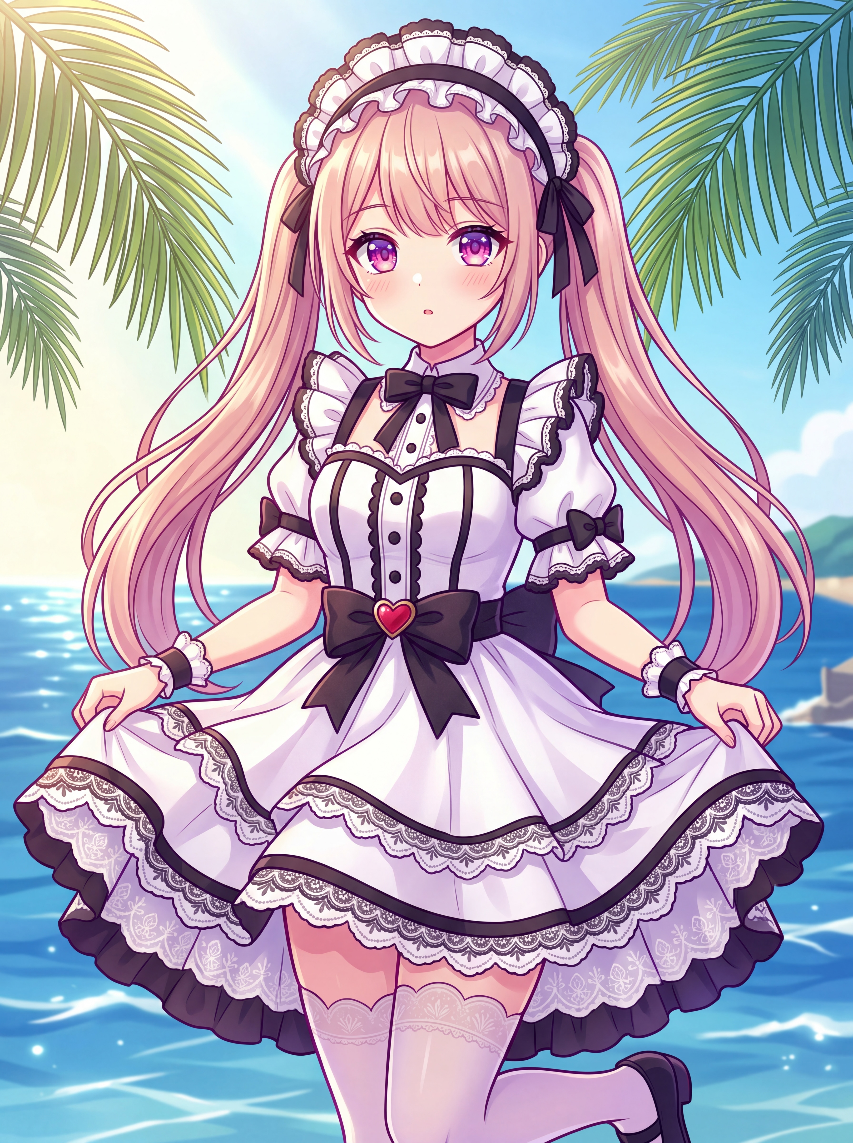 潮風の優雅な白夢 | の人気AIイラスト・グラビア