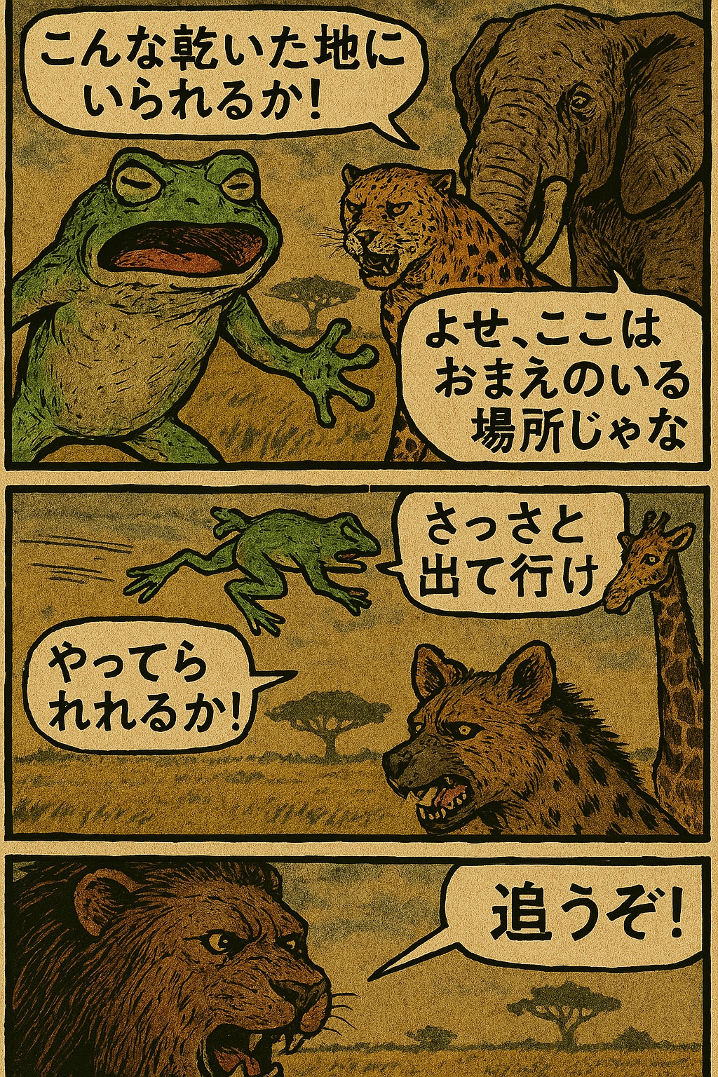 サバンナでくにへかえろうとした