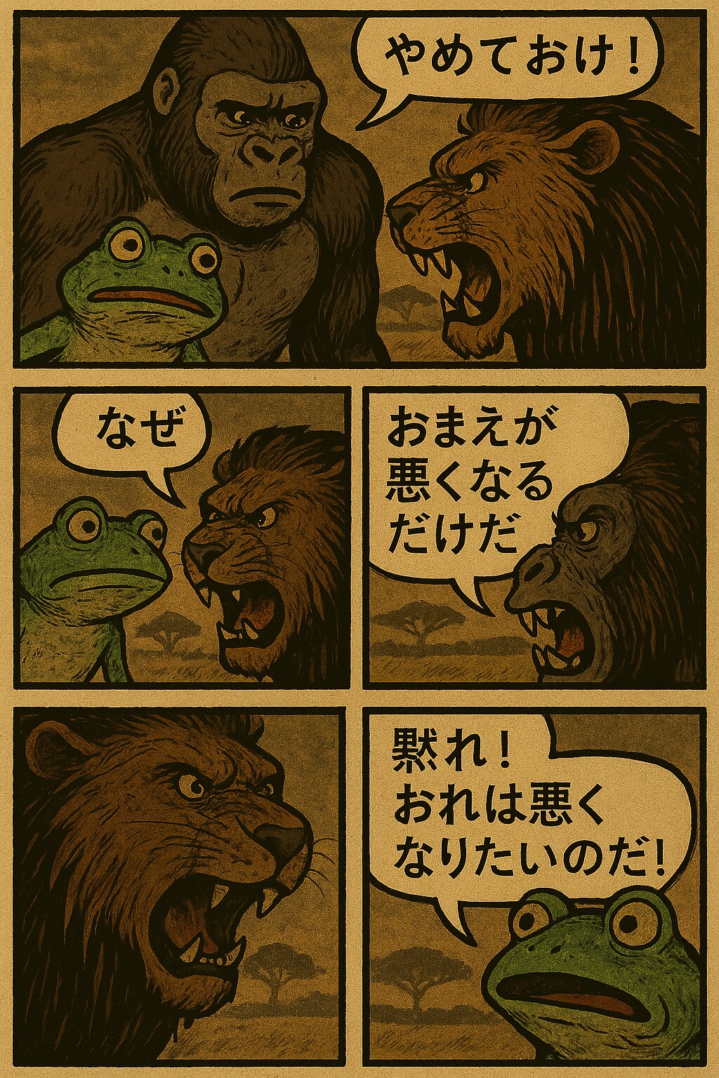 サバンナでくにへかえろうとした