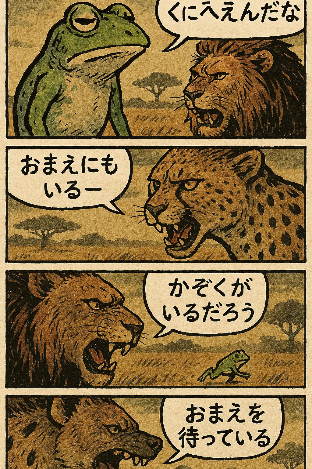 サバンナでくにへかえろうとした